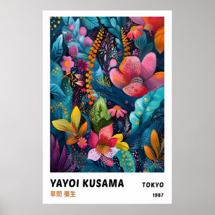 Japansk utställningaffisch, Yayoi Kusama konst Poster