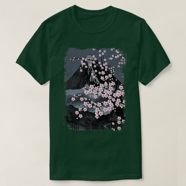 Japansk vacker Cherry-Blommar, Sakura med Mou T Shirt (Design framsida)