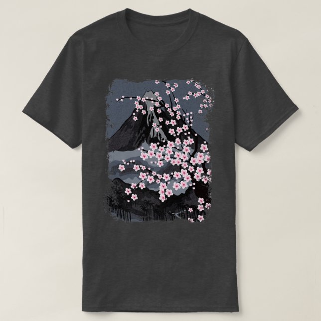 Japansk vacker Cherry-Blommar, Sakura med Mou T Shirt (Design framsida)