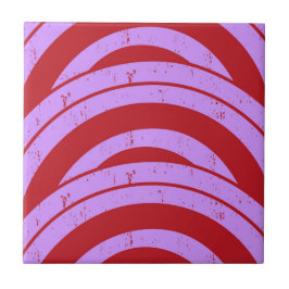 Japansk våg (Geometric) av röd Lila i halvcirkel Kakelplatta