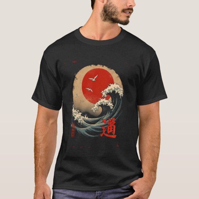 Japansk vågkonst t shirt (Framsida)