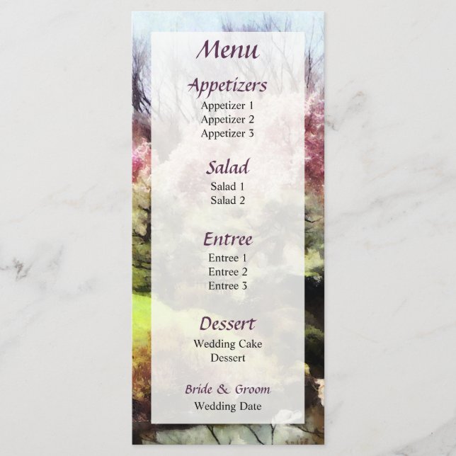 Japansk Vår bröllop-meny... Meny (Framsida)