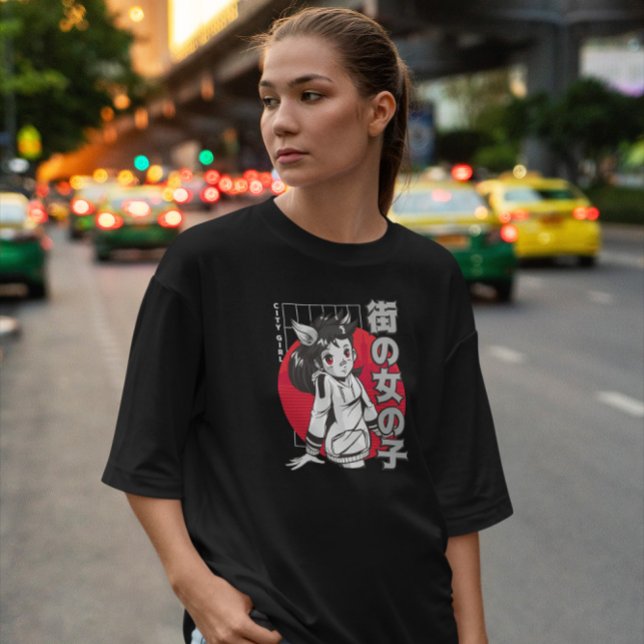 Japansk Varg Anime Girl T Shirt (Skapare uppladdad)