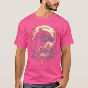 Japansk Varg Anime Mythical Creature Spirit Manga T Shirt