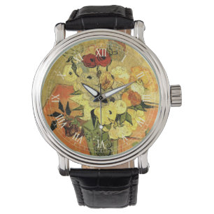 Japansk vas, rosor, anemone av Vincent van Gogh Armbandsur