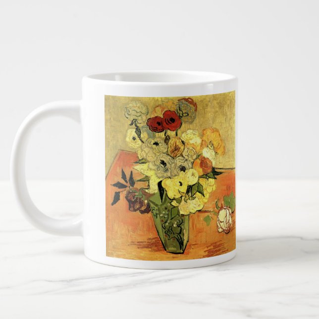 Japansk vas, rosor, anemone av Vincent van Gogh Jumbo Mugg (Vänster)