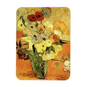 Japansk vas, rosor, anemone av Vincent van Gogh Magnet