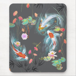 Japansk Vatten Garden Charcol Mouse Pad Musmatta