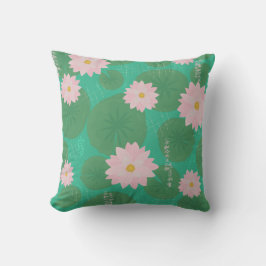 Japansk vatten lily mönster kudde