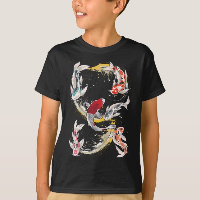 Japansk vattenbruksnäring Koi Fishes T Shirt (Framsida)