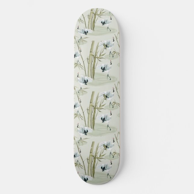 Japansk vattenfärgsasiatisk Art Bamboo Bird Mönste Mini Skateboard Bräda 18,5 Cm (Framsida)