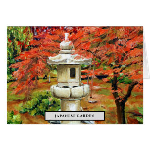 Japansk Vintage Garden Art Hälsningskort