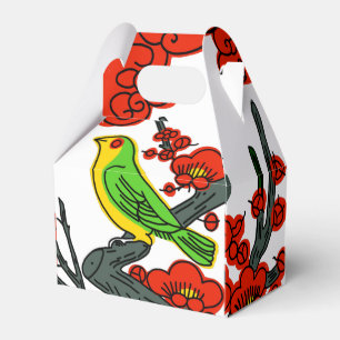 Japansk vintage Hanafuda art-affär feb Presentaskar