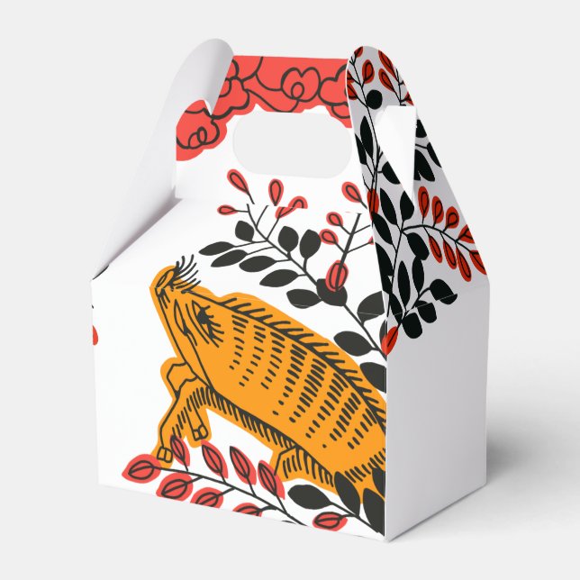 Japansk vintage Hanafuda art-affär Presentaskar (Framsidan Sidan)