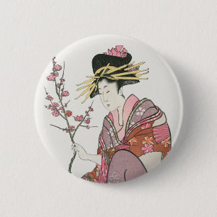 Japansk vintage Painting Art Woodblock prin Knapp