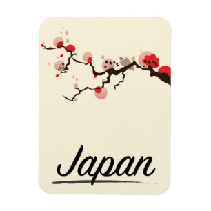 Japansk vintage resaaffisch magnet
