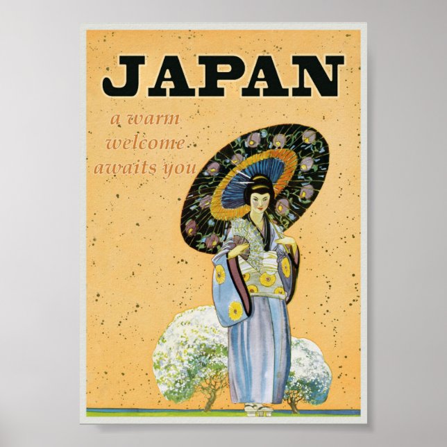 Japansk Vintage Retro Travel Poster (Framsidan)