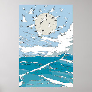 Japansk Vintage Seqscape Poster