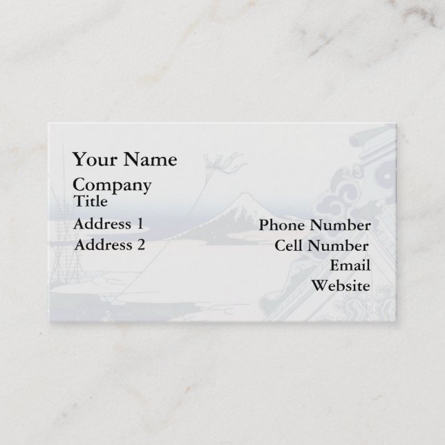 Japansk vintagekonst Fuji från det Honganji Visitkort (Framsida)