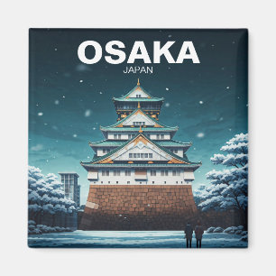Japansk vinter i Osaka Castle Magnet