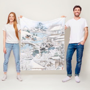 Japansk vinter Ukiyo-e av 47na Ronin Fleecefilt