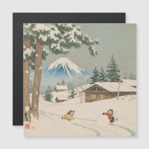 Japansk vinterlandskap - magnetkort