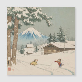 Japansk vinterlandskap - magnetkort