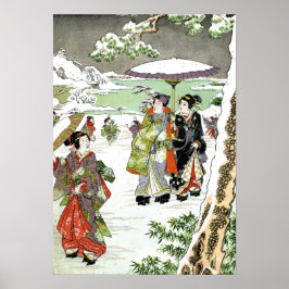 Japansk vinterscen poster