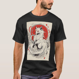 Japansk vit Kitsune räv T Shirt