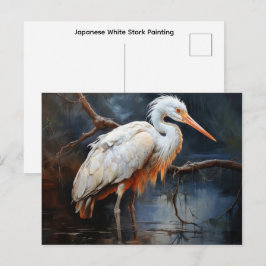 Japansk vit stork-målning vykort