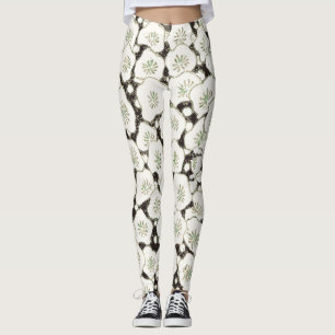 Japansk vitblommiga blommigt leggings
