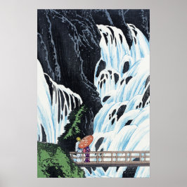 Japansk Waterfall Vintage Art Poster