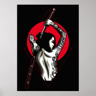 Japansk Woman Warrior Poster