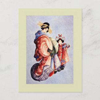 Japansk Woodblock Vykort