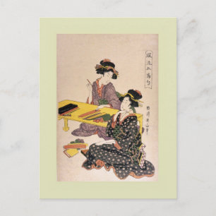 Japansk Woodblock Vykort