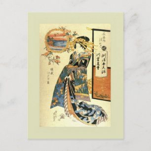 Japansk Woodblock Vykort
