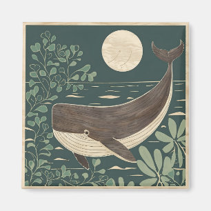 Japansk Woodblock Whale Magnet