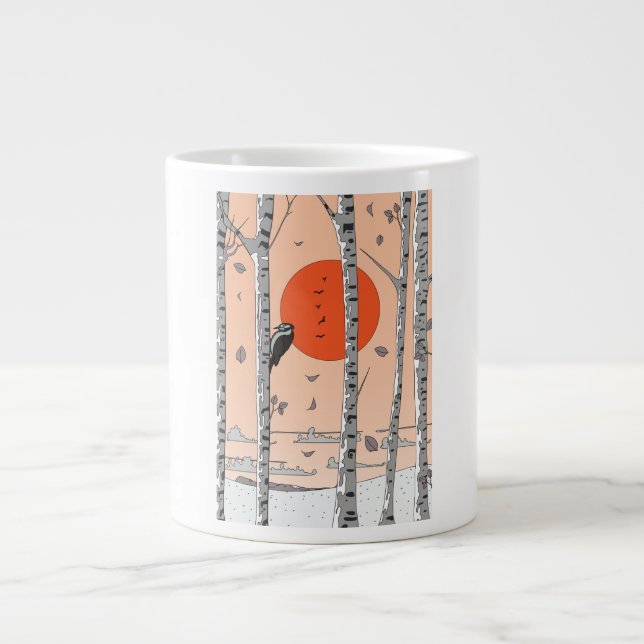 Japansk Woodpecker Jumbo Mugg (Framsidan)