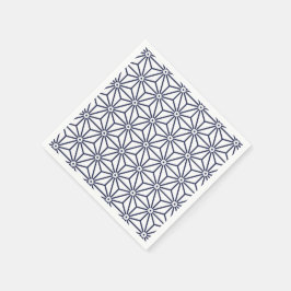 Japansk Yukata Jinbei Asanoha Navy blue Pappersservett