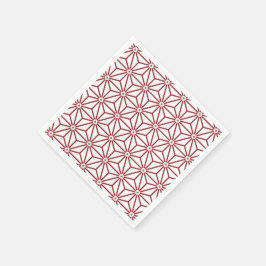 Japansk Yukata Röd Vit Jinbei Asanoha Shinshu Pappersservett