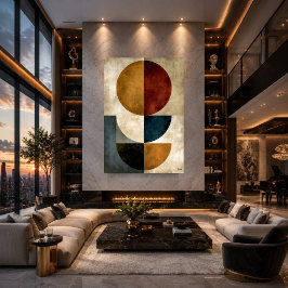 Japansk Zen Geometrisk Abstrakt Väggkonst