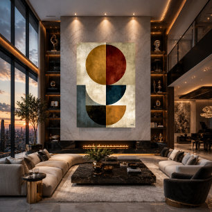 Japansk Zen Geometrisk Abstrakt Väggkonst