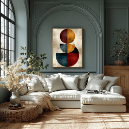 Japansk Zen Geometrisk Abstrakt Väggkonst
