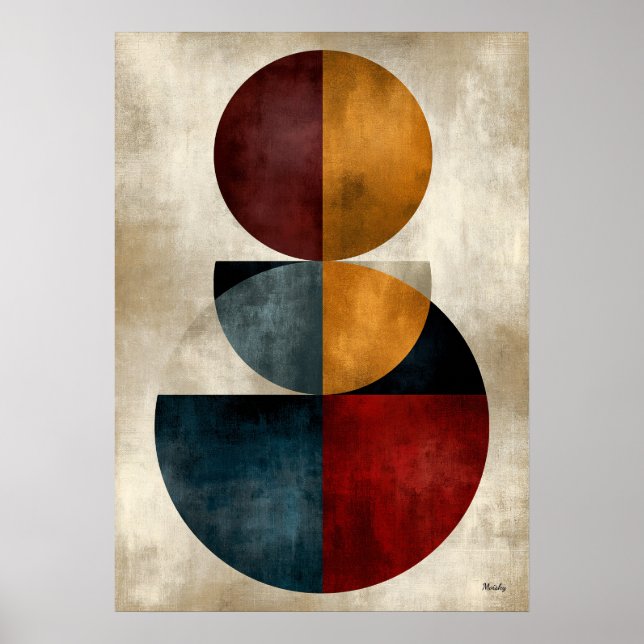 Japansk Zen Geometrisk Abstrakt Väggkonst (Framsidan)