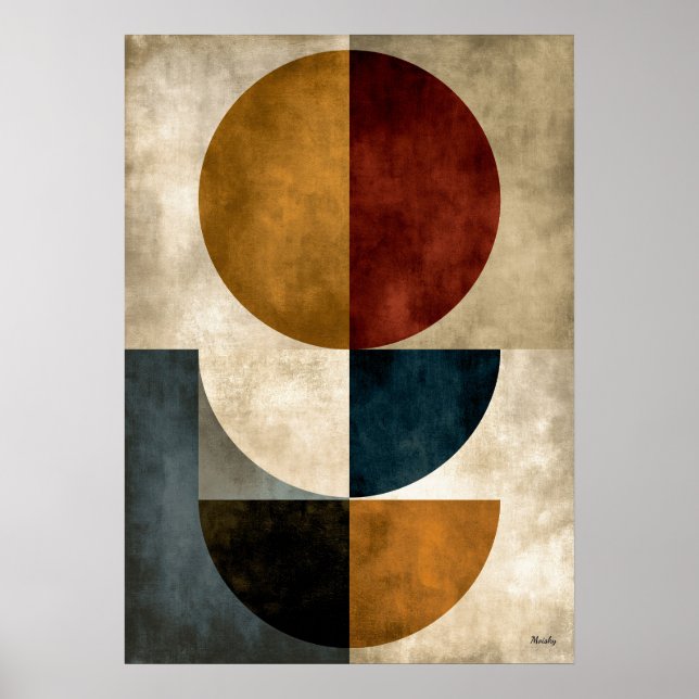 Japansk Zen Geometrisk Abstrakt Väggkonst  (Framsidan)