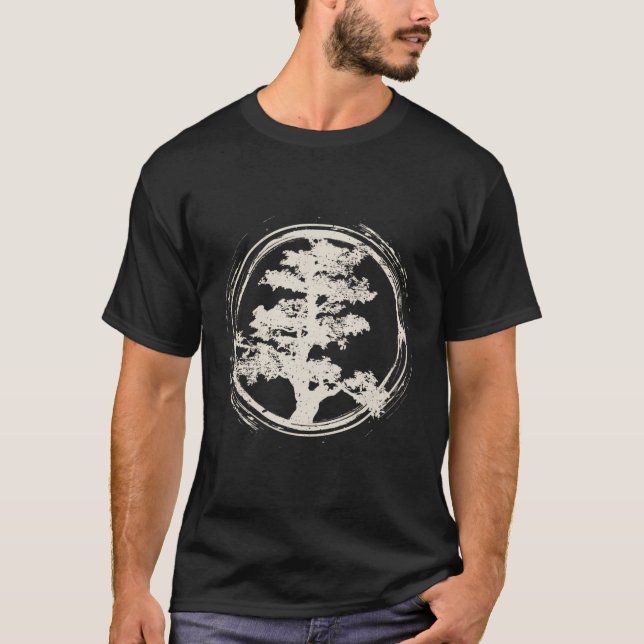 Japansk Zen Master Bonsai Träd Gift Design Idea T Shirt (Framsida)