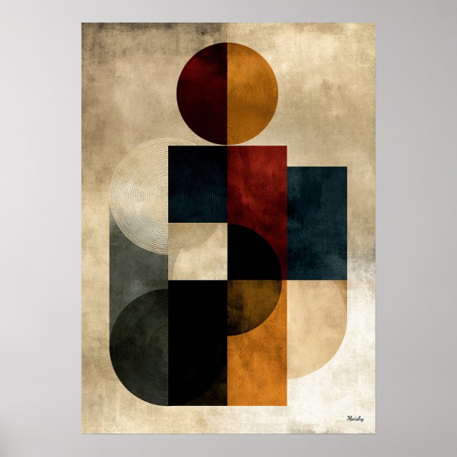 Japansk Zen-ripple Geometrisk Abstrakt Väggkonst (Framsidan)