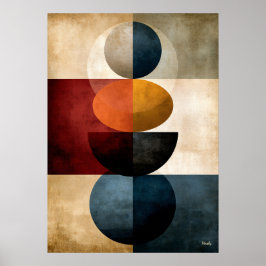 Japansk Zen Totemisk Geometrisk Abstrakt Väggkonst