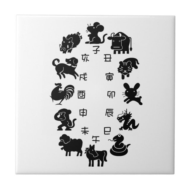 Japansk Zodiac Kakelplatta (Framsidan)