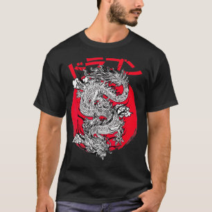 Japanska Aesthetic Dragon Symbol Kanji Japan Red S T Shirt